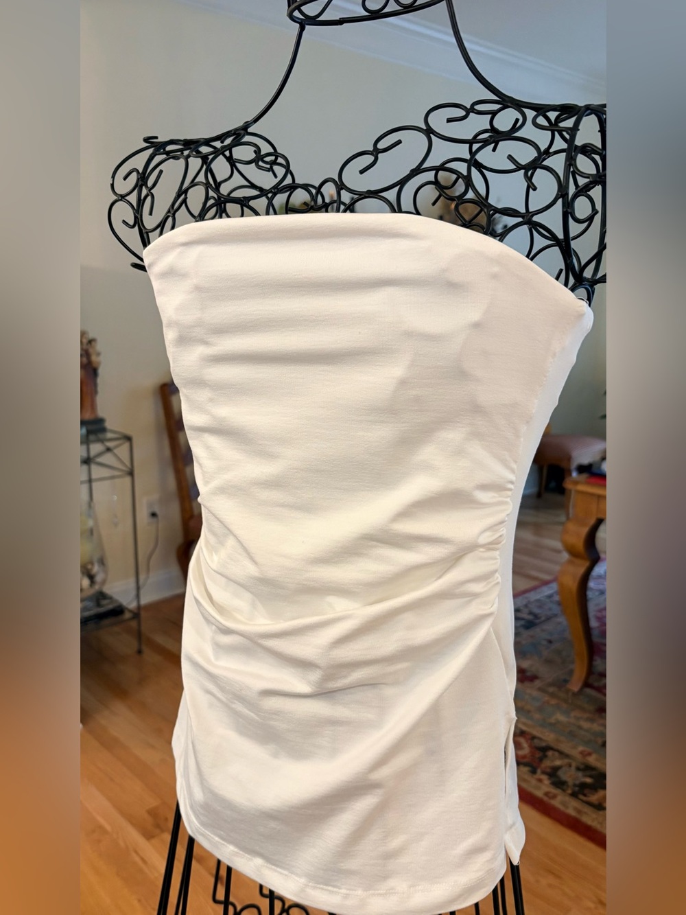 Lefties Off-White/Cream Ruched Side Strapless Tube Top (Size Small / EUR S / MEX